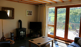 Living area at Dan Castell Holiday Cottage