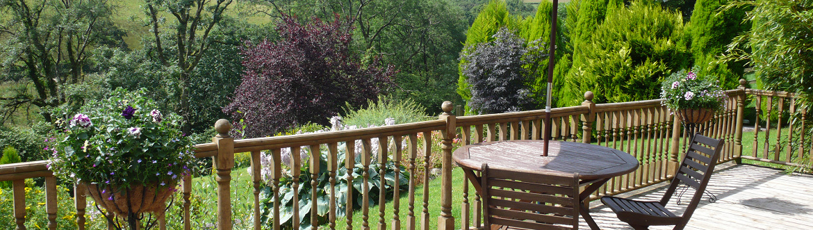 The view from the balcony at Dan Castell Holiday Cottage